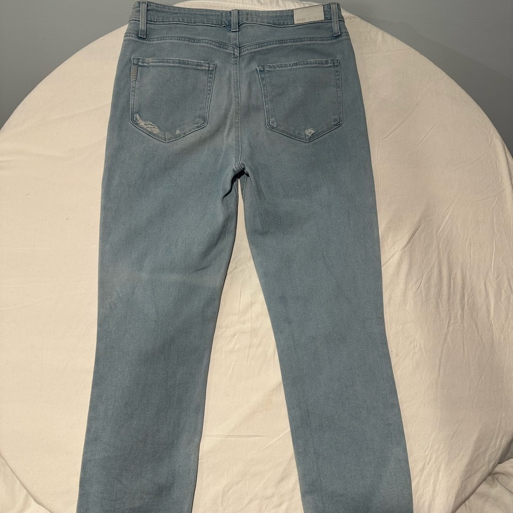 Paige Cindy Crop High Rise Straight Leg Jeans Women’s Size 29 Light Wash - Picture 2 of 7